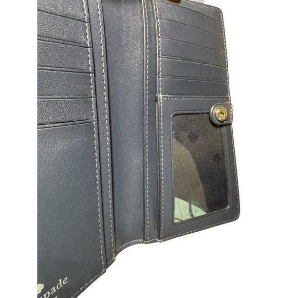 Kate Spade New York Blue Leather Wallet With Snap &‎ Zipper Closures - Picture 4 of 5